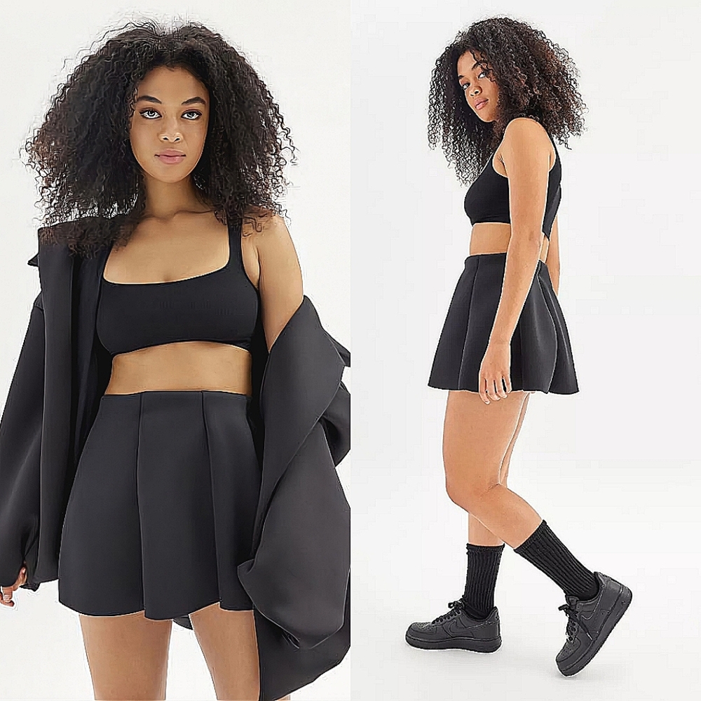Gypsy Sport Neoprene Pleated Mini Skirt Size M